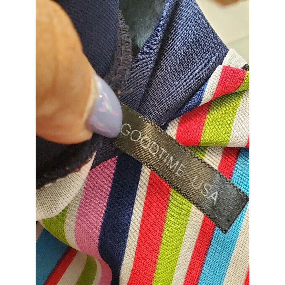 Good Time Womens Multicolor Striped Medallion Short Sleeve Casual Jumpsuit Large - Picture 9 of 11